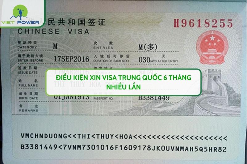 Điều Kiện Xin Visa Trung Quốc 6 Tháng Nhiều Lần